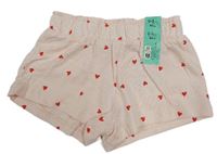Světlerůžové kraťasy se srdíčky Primark