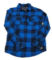 Modro-černá kostkovaná košile Chapter Young