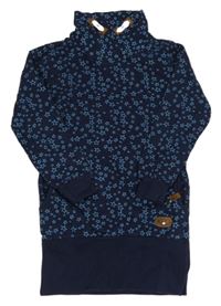 Tmavomodré teplákové šaty s hvězdičkami Topolino