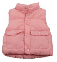 Růžová šusťáková zateplená vesta Primark