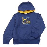 Tmavomodrá mikina s bagrem a kapucí Kiki&Koko