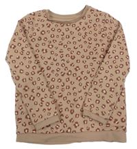 Hnědá leopardí mikina F&F
