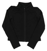 Černá sportovní propínací crop mikina H&M