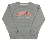 Šedá melírovaná mikina s nápisem 