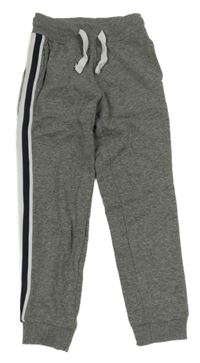 Šedé tepláky s tmavomodrým pruhem Pocopiano