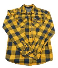 Žluto-tmavomodrá kostkovaná košile Chapter young