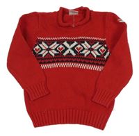 Červený vzorovaný svetr Liegelind