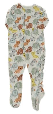 Bílo-barevný overal se zvířaty F&F