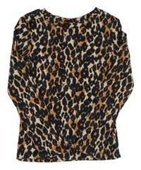 Černo-béžové leopardí žebrované triko Next