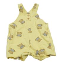 Žluté laclové teplákové kraťasy s medvědy 