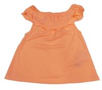 Neonově oranžový top s volánkem Y.F.K.