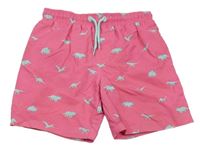 Růžové plážové kraťasy s dinosaury Primark