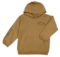 Hnědá mikina s nápisem a kapucí Matalan