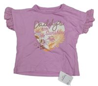 Nové - lila tričko se srdíčkem Nutmeg