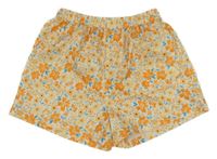 Žluto-oranžové lehké květované kraťasy shein