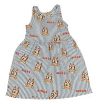 Bílo-modré pruhované šaty s Bluey H&M
