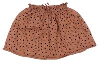 Hnědá puntíkatá bavlněná sukně H&M