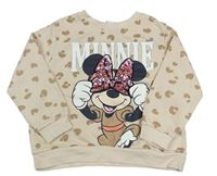 Béžová mikina s Minnie a leopardím vzorem H&M