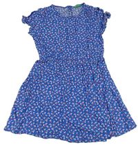 Modré kytičkované šaty Benetton 