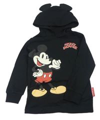 Černé triko s Mickeym a kapucí s oušky Next