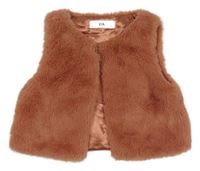 Starorůžová kožešinová podšitá vesta C&A