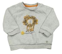 Světlešedá melírovaná mikina s lvíčkem F&F