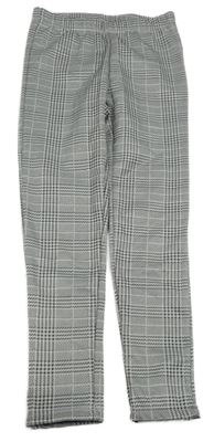 Černo-bílé kostkované zateplené legíny Y.F.K.