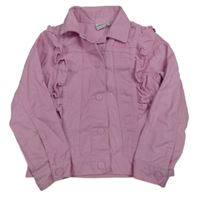 Růžová riflová bunda s princeznami a volánky Disney