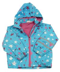 Světlemodro-fialovo-bílá voděodolná jarní bunda s hvězdami a kapucí zn.Kids
