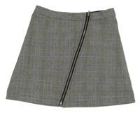 Bílo-černo-žlutá kostkovaná sukně 