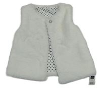 Nové - Bílá kožešinová podšitá vesta Dunnes 