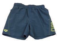 Šedomodré plážové kraťasy s nápisem Arena 