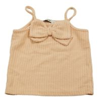 Meruňkový žebrovaný crop top s 3D mašlí C&A