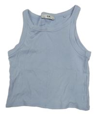 Světlemodrý žebrovaný crop top C&A