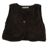 Hnědá huňatá vesta Ergee