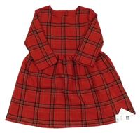 Nové - Červeno-černé kostkované úpletové třpytivé šaty Dunnes Stores 