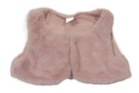 Růžová kožešinová podšitá crop vesta Topolino