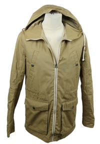 Pánská béžová plátěná podzimní parka s kapucí Jack&Jones 