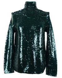 Dámská tmavozelená flitrová halenka s rolákem Zara 