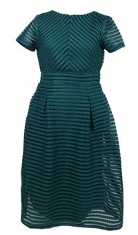 Nové - Dámské petrolejové síťované pruhované šaty se spodničkou Boohoo 