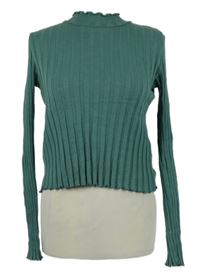 Dámské zelené žebrované úpletové crop triko Zara 