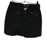 Nové - Dámská černá koženková minisukně Primark