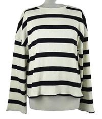 Dámský černo-bílý pruhovaný žebrovaný svetr George 