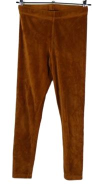 Dámské skořicové sametové legíny 