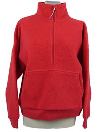 Dámská tmavorůžová huňatá mikina s klokaní kapsou Dunnes 