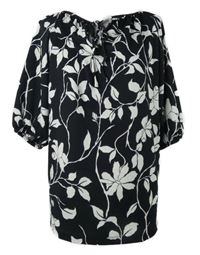 Dámská černo-bílá květovaná halenka M&S