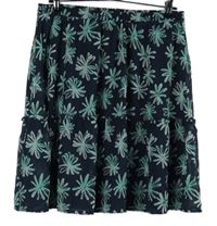 Dámská tmavomodro-tyrkysová květovaná šifonová sukně Janina 