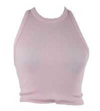 Dámský růžový žebrovaný crop top FSBN 