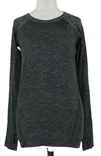 Dámské šedo-černé melírované funkční triko H&M