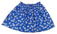 Modrá květinová bavlněná sukně H&M
